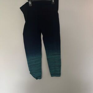 Shosho Ombre Dark Blue Capri Stretchy Summer Leggings Large/X Large